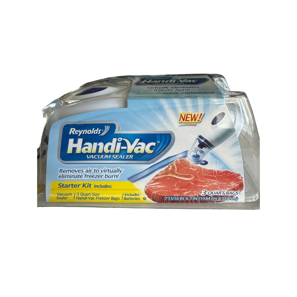 Reynolds Handi-Vac Vacuum Sealer Starter Kit White Portable Food Storage Kit